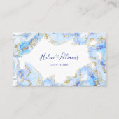 ブルーインクマーブルビジネスカード 名刺 (正面)