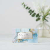 ブルーインクマーブルビジネスカード 名刺 (スタンド正面)