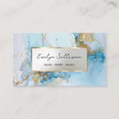 ブルーインクマーブルビジネスカード 名刺 (正面)