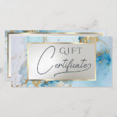 ブルーインク大理石のギフト券 (正面/裏面)