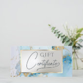 ブルーインク大理石のギフト券 (スタンド正面)