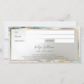 ブルーインク大理石のギフト券 (裏面)