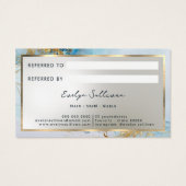 ブルーインク大理石の紹介カード (裏面)