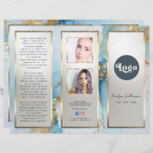 ブルーインク大理石パンフレット (正面/裏面)