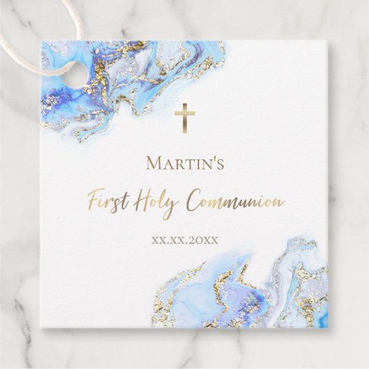 ブルーインク大理石ファースト・ホーリー・コミューン フェイバータグ (正面)