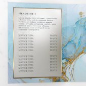 ブルーインク大理石三重 三つ折りカード (内部最初)