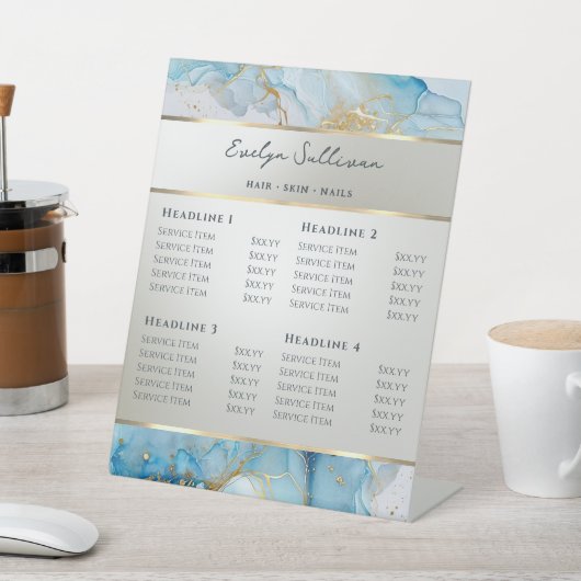 ブルーインク大理石価格リスト 台座サイン (インサイチュ)