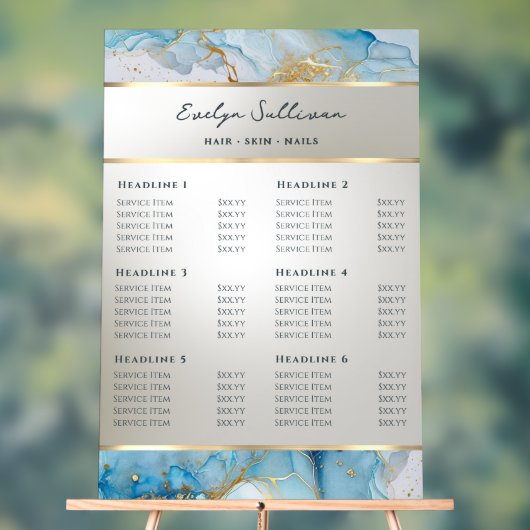 ブルーインク大理石価格表 アクリルサイン (ニュートラル)