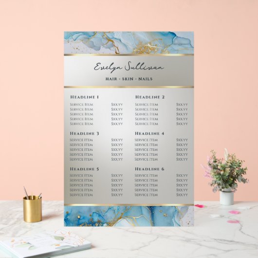 ブルーインク大理石価格表 アクリルサイン (ウェディング)