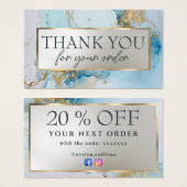 ブルーインク大理石割引カード (正面&裏面)