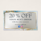 ブルーインク大理石割引カード (裏面)