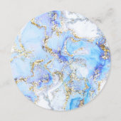 ブルーインク大理石結婚のメニュー メニュー (裏面)