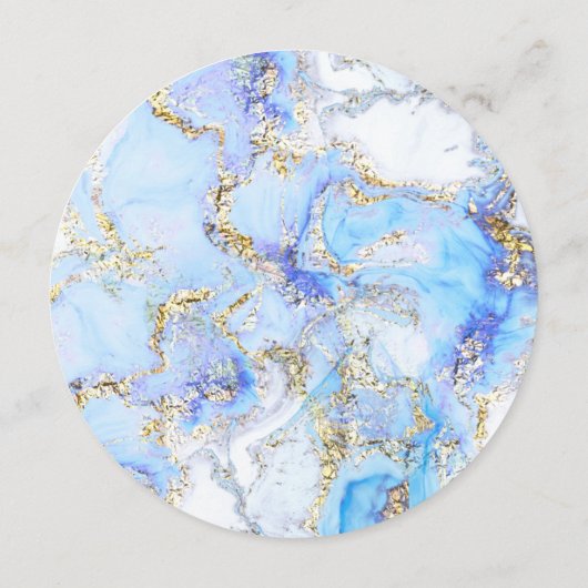 ブルーインク大理石結婚のメニュー メニュー (裏面)