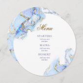 ブルーインク大理石結婚のメニュー メニュー (正面/裏面)