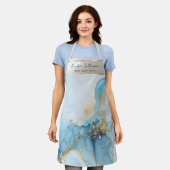 ブルーインク大理石製エプロン エプロン (着用した状態)