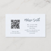 ブルーインク水色金ゴールドアガテスキャンQRコード 名刺 (裏面)