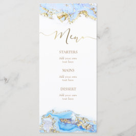 ブルーインク流体大理石メニュー メニュー