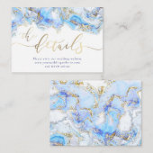 ブルーインク流体大理石結婚のウェブサイト エンクロージャーカード (正面/裏面)