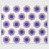 ブルーインク球グラフィックス抽象芸術アートパターン ラッピングペーパー (フラット)