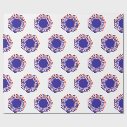 ブルーインク球グラフィックス抽象芸術アートパターン ラッピングペーパー (フラット)