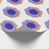 ブルーインク球グラフィックス抽象芸術アートパターン ラッピングペーパー (角)