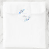 ブルーインク結婚の四角いステッカー ラウンドシール (バッグ)