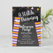 ブルーイングウィッチ足ハローウィンパーティ誕生日 招待状 (スタンド正面)