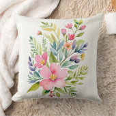ブルーイングガーデンウォーターカラーフローラブーケ クッション (ブランケット)