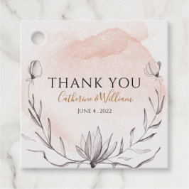 ブルーイングピーチフローラリース水彩 フェイバータグ