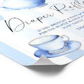 ブルーイング茶のパーティー赤ちゃんシャワーおむつラッフル ポスター (角)