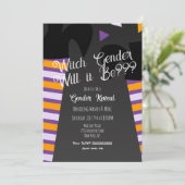 ブルーイング魔女足赤ちゃんシャワー性別リビール 招待状 (スタンド正面)