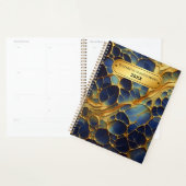 ブルーインジオーガニックゴに輝くゴールデンライン プランナー手帳 (ディスプレー)