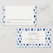 ブルーインジゴウォーターカラーバーバルミツワー座席表 名刺 (正面/裏面)