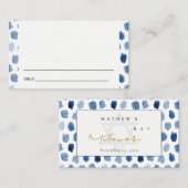 ブルーインジゴウォーターカラーバーバルミツワー座席表 名刺 (正面/裏面)