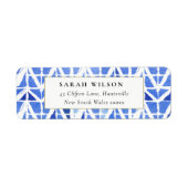 ブルーインジゴ水色シボロン住所 シール (正面)