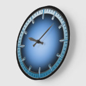 ブルーインターロック内部グロー番号なし壁時計 ラージ壁時計 (傾斜)