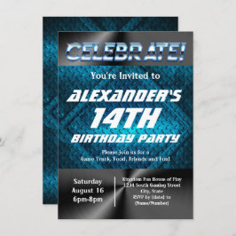 ブルーインダストリ10代のアルトゥイーンボーイズ誕生日 招待状