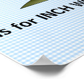 ブルーインチワームのモノグラム文字Iベビールーム ポスター (角)