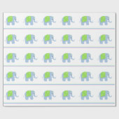 ブルーインディアンゾウ ラッピングペーパー (フラット)