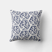 ブルーインディアンブロックプリントインスパイア屋外クッション アウトドアクッション (裏面)