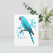 ブルーインディアンリングネックオウム ポストカード (スタンド正面)