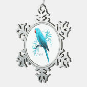 ブルーインディアンリンネックオウム スノーフレークピューターオーナメント (右)