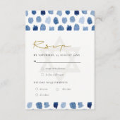 ブルーインディゴウォーターカラードットバーバルミツワーRSVP エンクロージャーカード (正面)