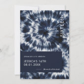 ブルーインディゴシボリ絞り染めスウィート16 招待状 (正面)