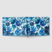 ブルーインディゴフローラエレガントフラワーズシ結婚ック ゲストブック (全面)