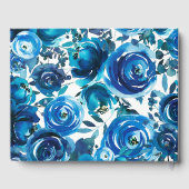 ブルーインディゴフローラエレガントフラワーズシ結婚ック ゲストブック (裏面)