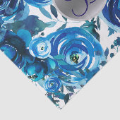 ブルーインディゴフローラモノグラムレターイニシャル 薄葉紙 (詳細)