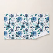 ブルーインディゴフローラ水色シームレスパターン バスタオルセット (ハンドタオル)