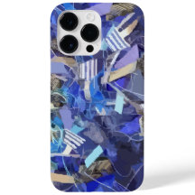 ブルーインディゴホワイトグレー抽象芸術幾何ストライプ