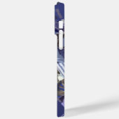 ブルーインディゴホワイトグレー抽象芸術幾何ストライプ Case-Mate iPhoneケース (裏面 / 左)